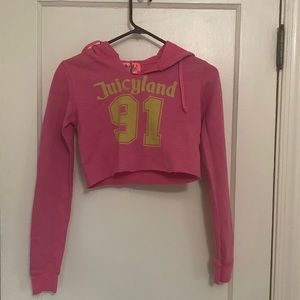 A small crop top sweater hoodie.